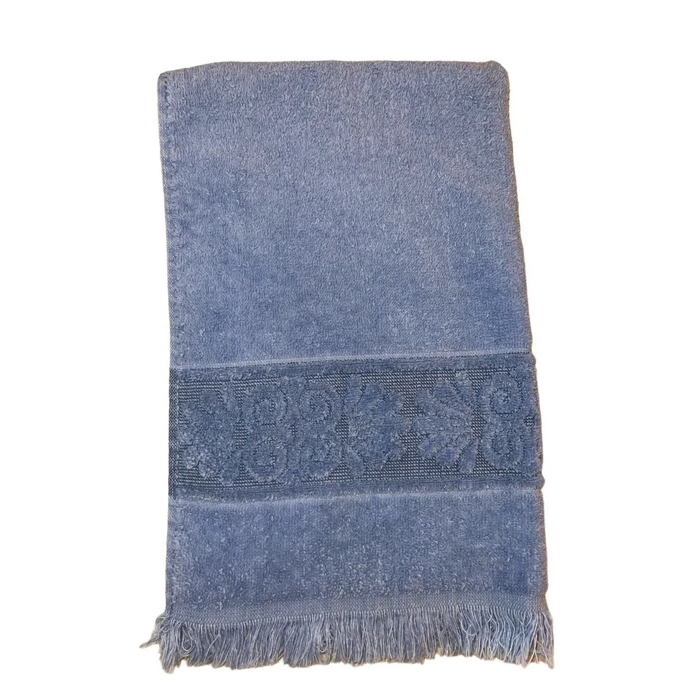 Vintage Cannon Monticello Hand Towels Santa Cruz Sculpted Blue